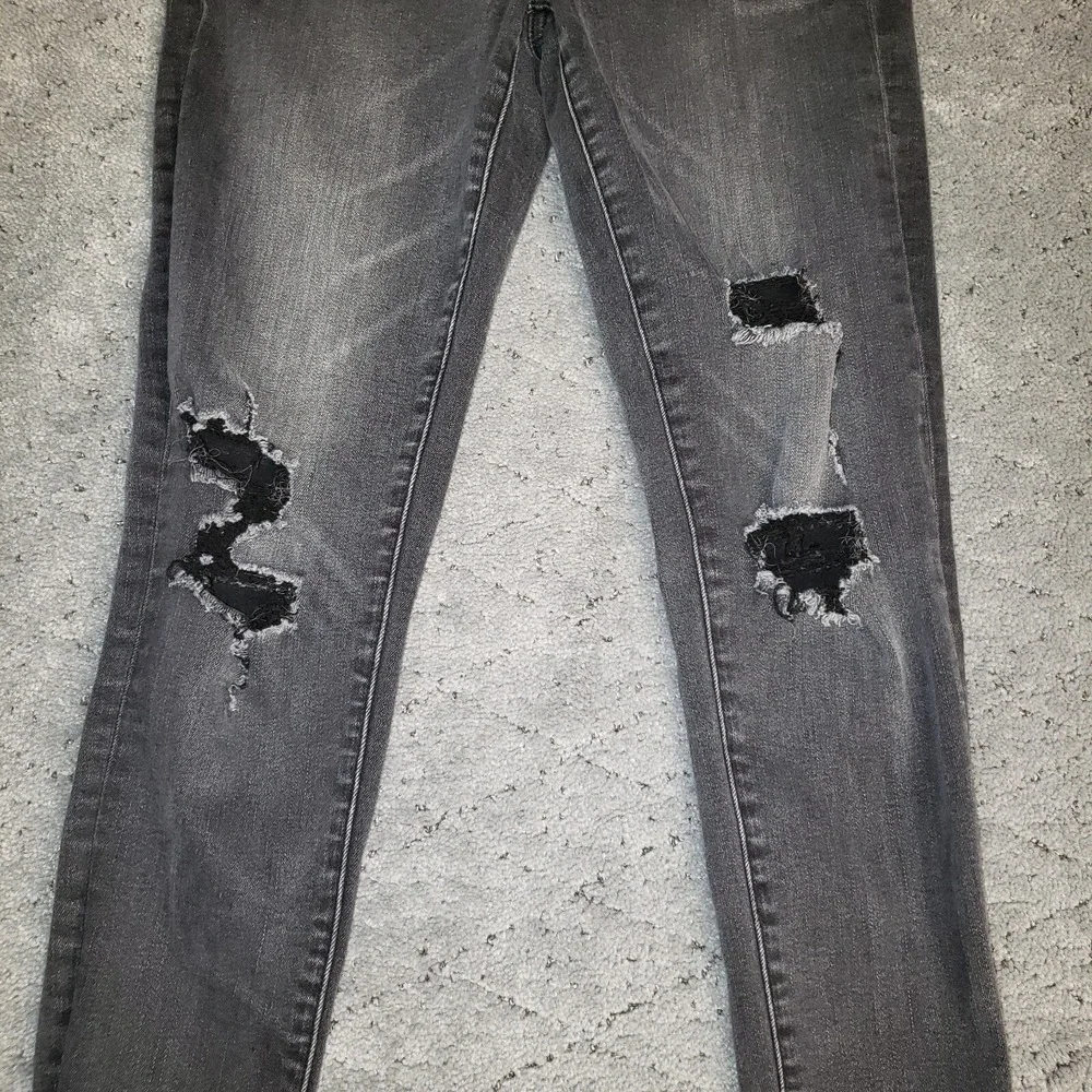 American Eagle Jeans Womens 4 Black Jegging Distressed Next Level‎ Whisker Denim